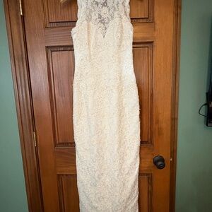 Elegant high neck sleeveless Y2K wedding dress